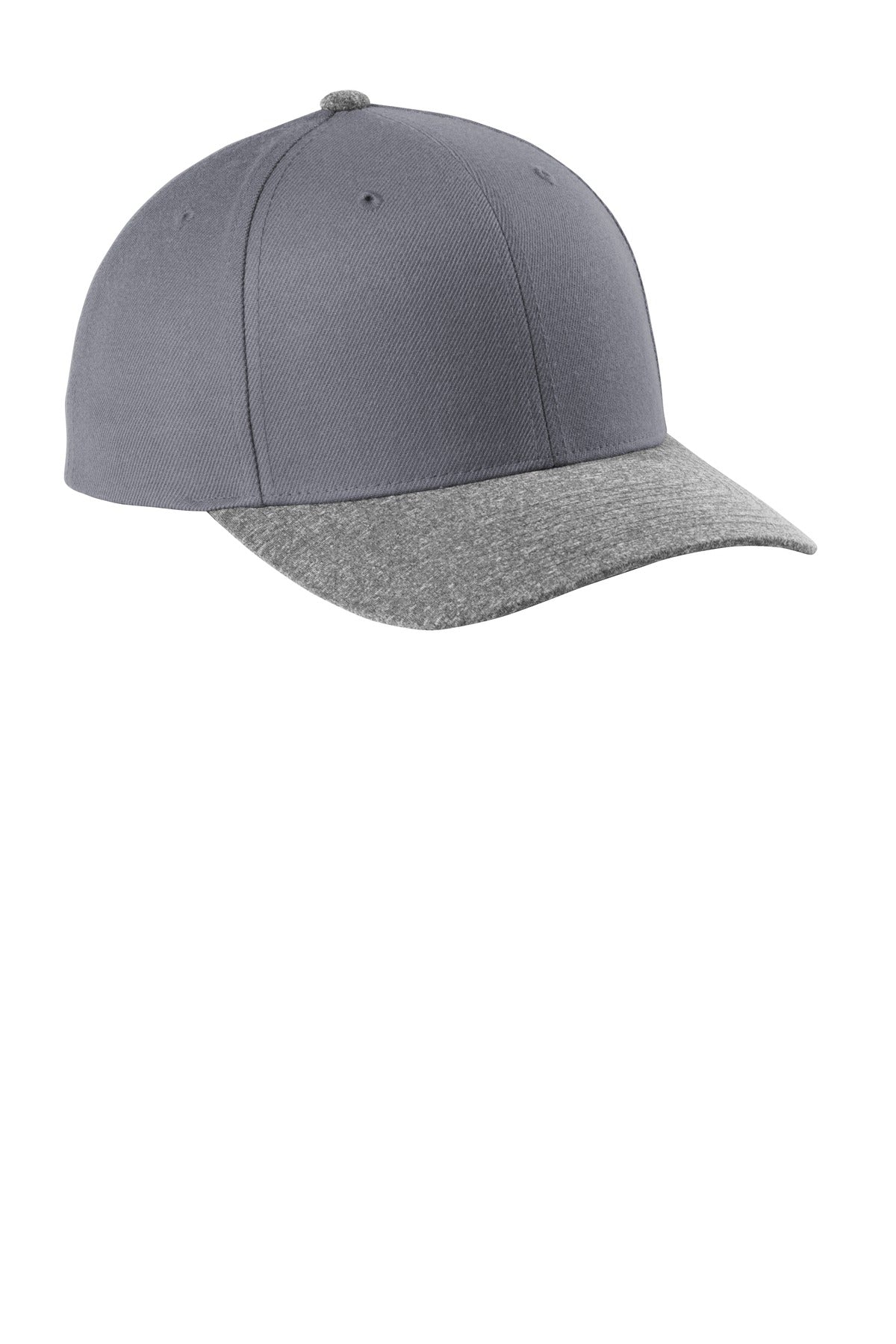 Sport-Tek YP Classics Curve Bill Snapback Cap - Graphite/ Grey Heather - front