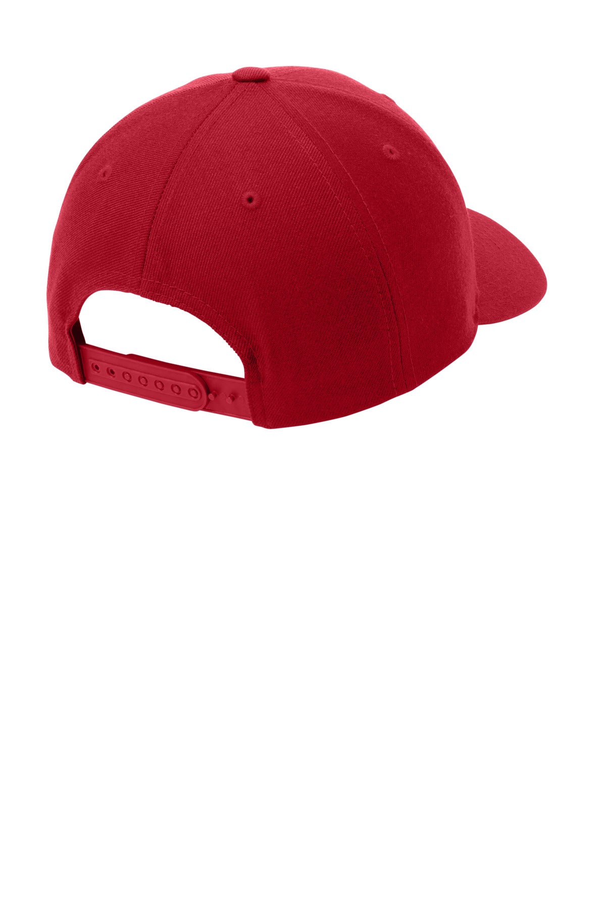 Sport-Tek YP Classics Curve Bill Snapback Cap - True Red - flat back