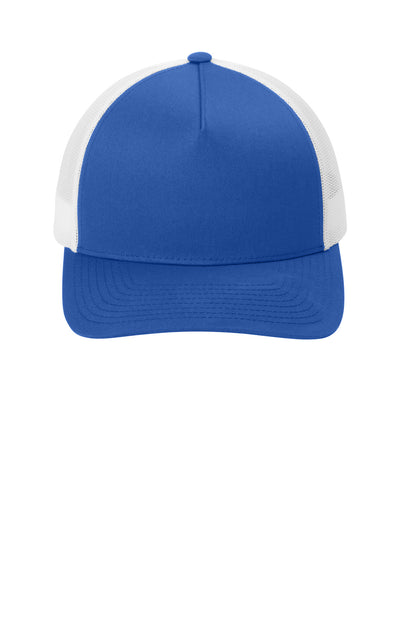 Sport-Tek YP Classics Retro Trucker 5-Panel Cap - True Royal/ White - flat front