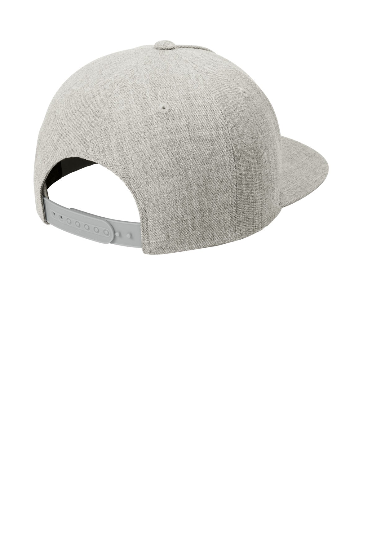 Sport-Tek YP Classics Premium 5-Panel Snapback Cap - Heather Grey - flat back