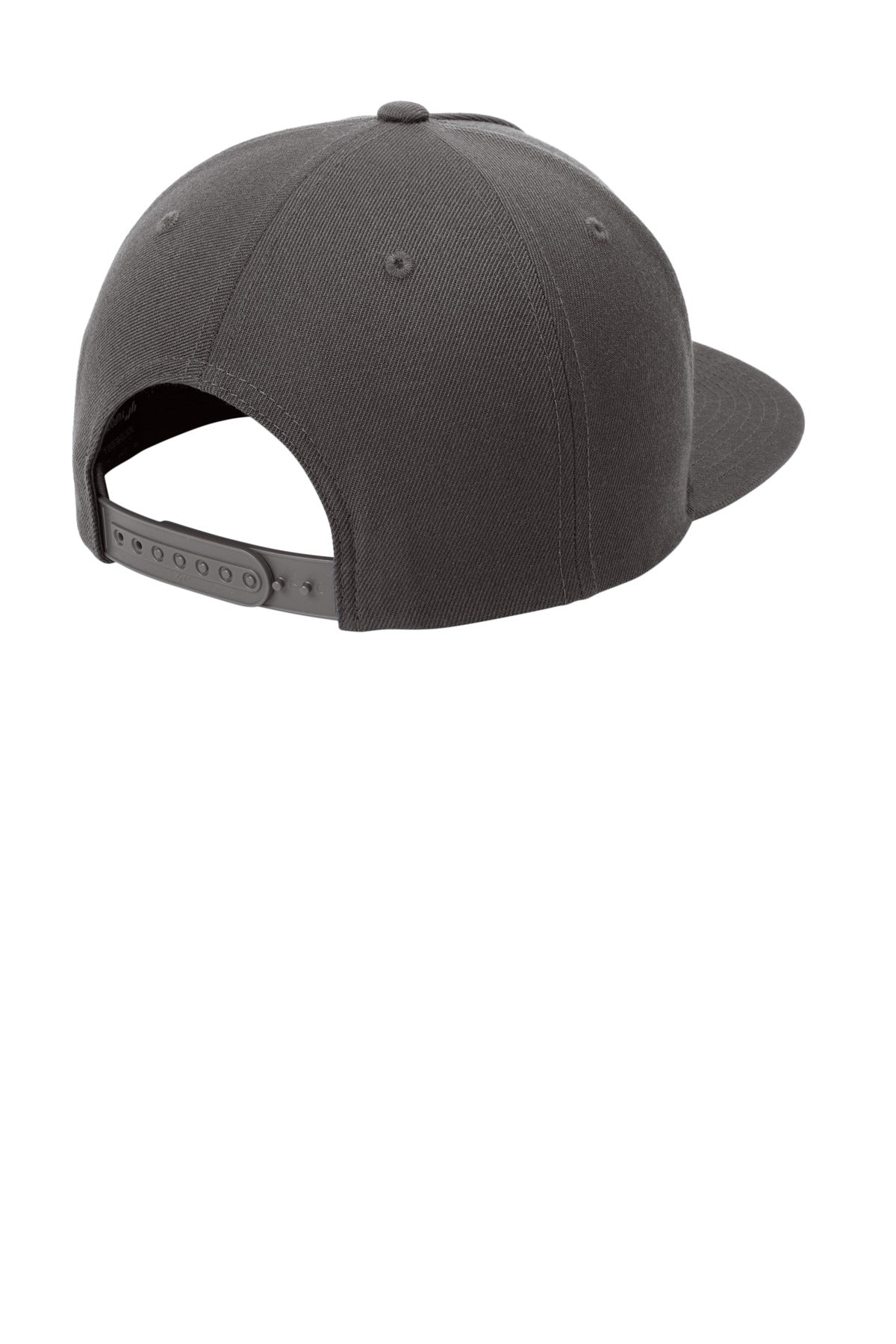 Sport-Tek YP Classics Premium 5-Panel Snapback Cap - Iron Grey - flat back