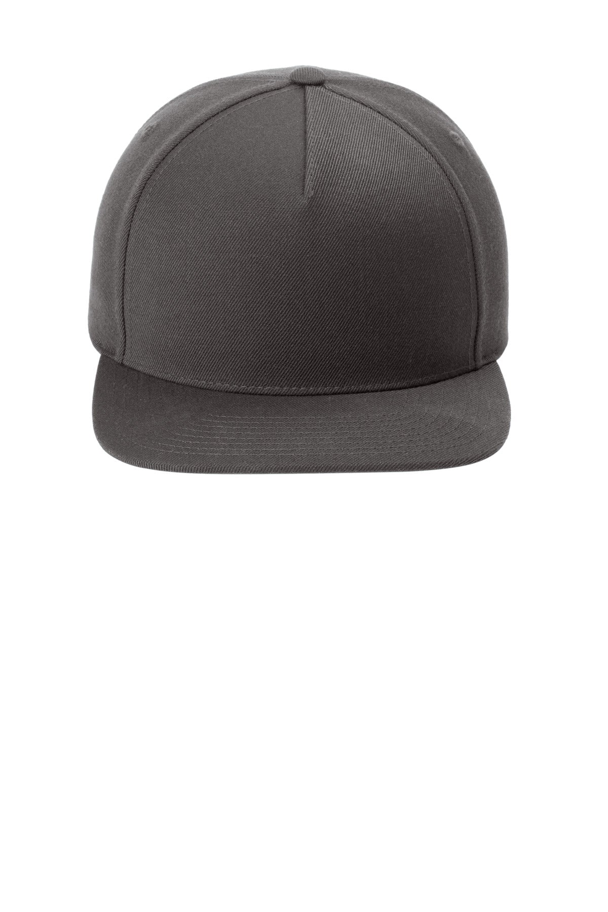 Sport-Tek YP Classics Premium 5-Panel Snapback Cap - Iron Grey - flat front