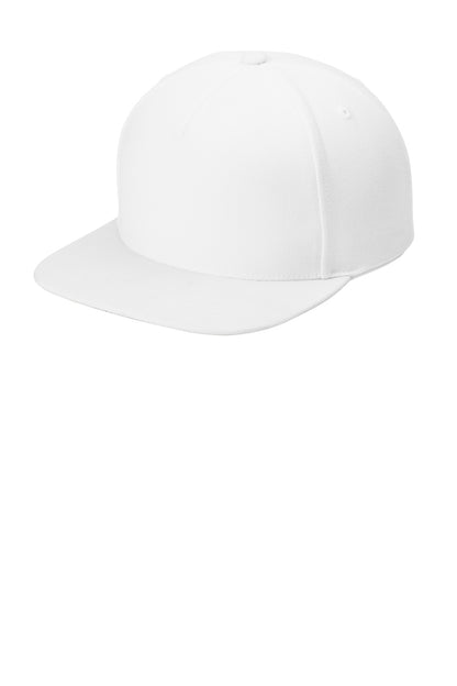 Sport-Tek YP Classics Premium 5-Panel Snapback Cap - White - front