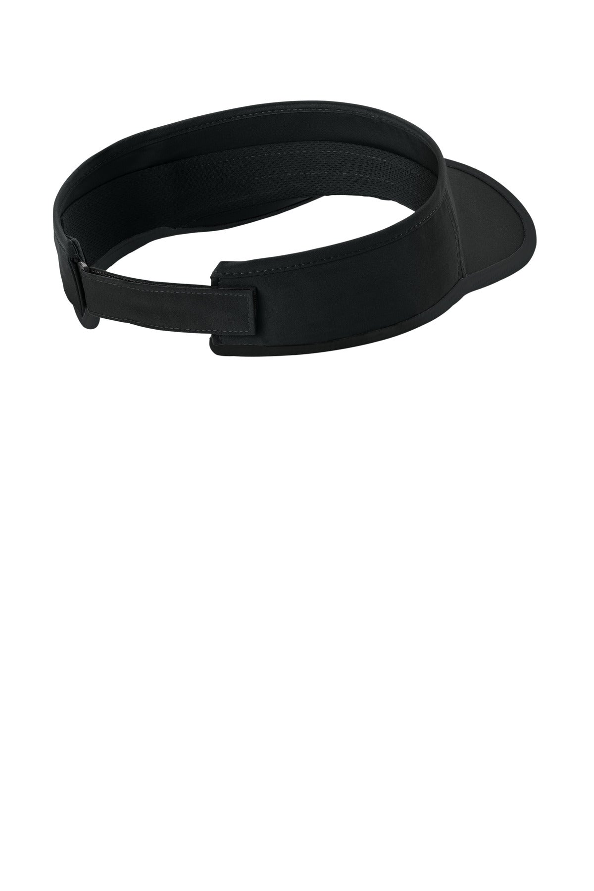 Sport-Tek Repeat Visor - Black/ Black - flat back