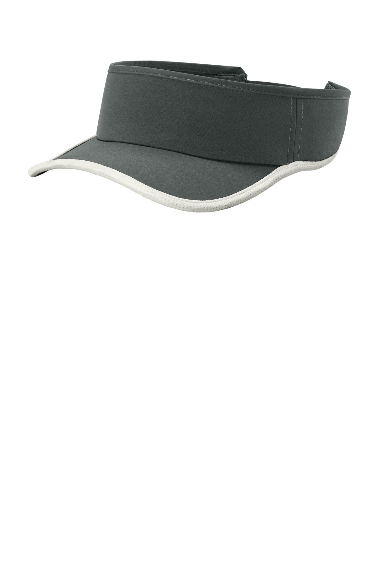 Sport-Tek Repeat Visor - Iron Grey/ White - front