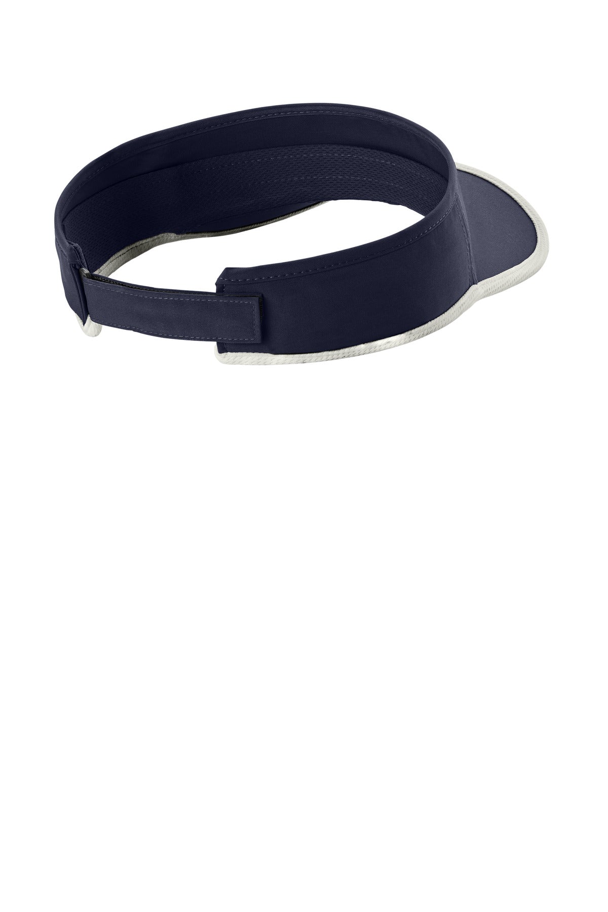 Sport-Tek Repeat Visor - True Navy/ White - flat back