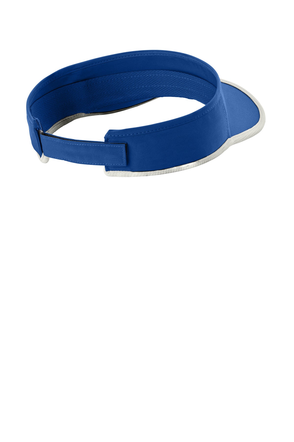 Sport-Tek Repeat Visor - True Royal/ White - flat back