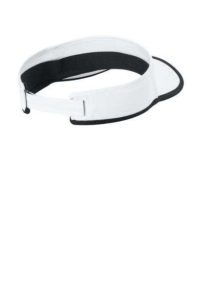 Sport-Tek Repeat Visor - White/ Black - flat back