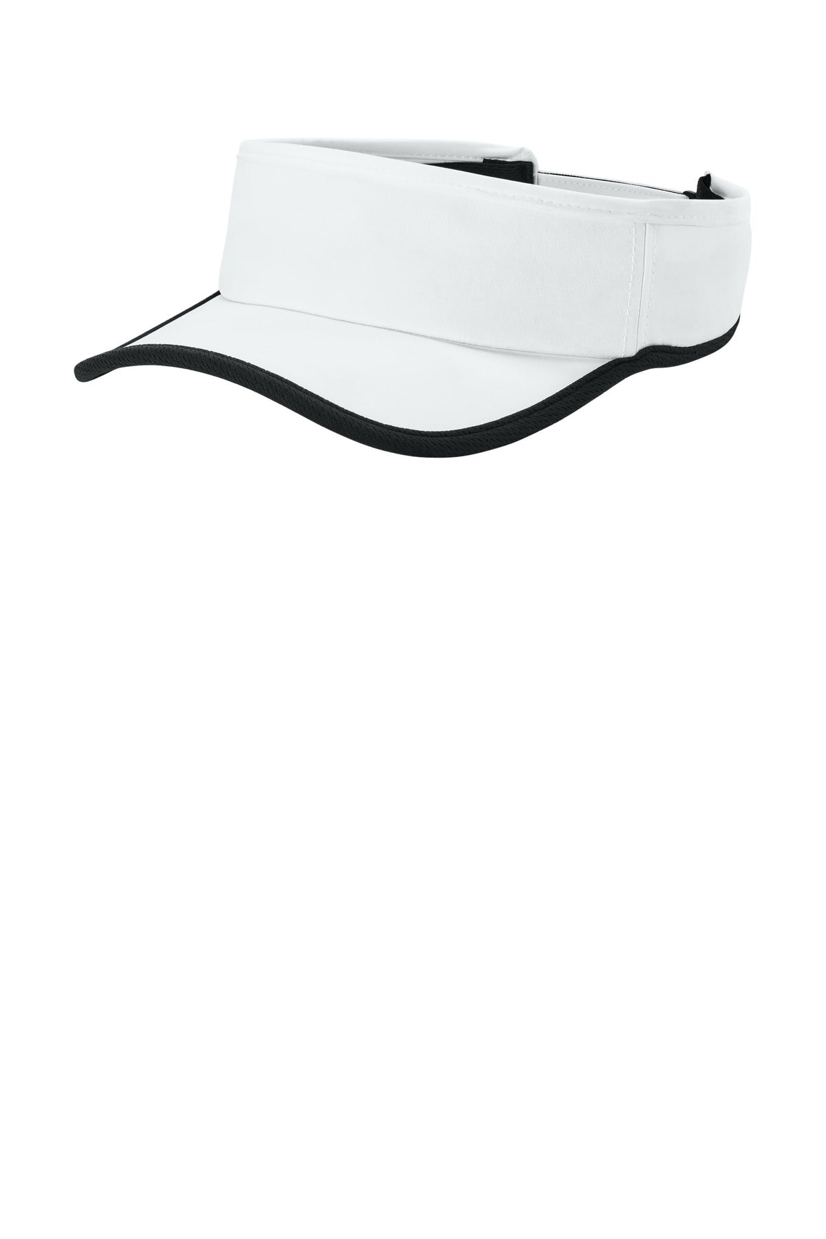 Sport-Tek Repeat Visor - White/ Black - front