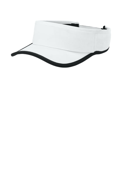 Sport-Tek Repeat Visor - White/ Black - front
