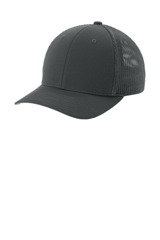 Sport-Tek Stretch-Tek Mesh Back Cap - Iron Grey/ Iron Grey - front
