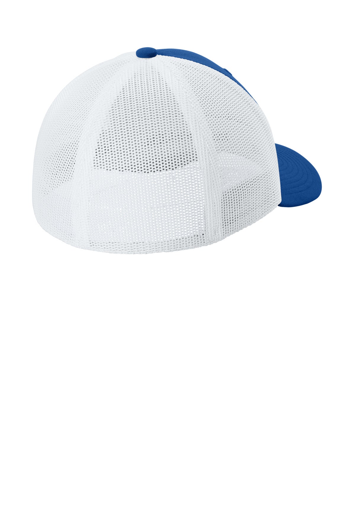 Sport-Tek Stretch-Tek Mesh Back Cap - True Royal/ White - flat back
