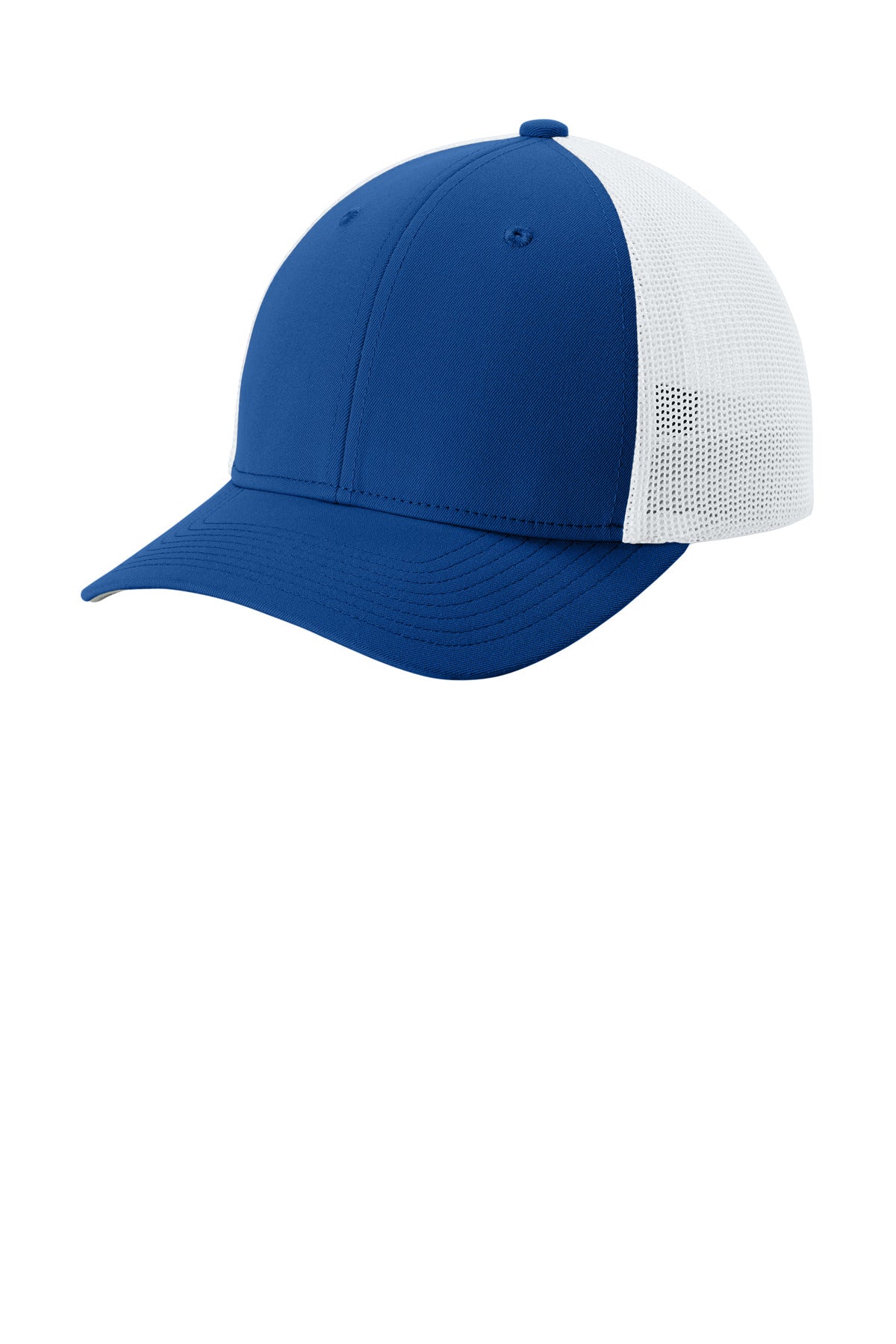 Sport-Tek Stretch-Tek Mesh Back Cap - True Royal/ White - front