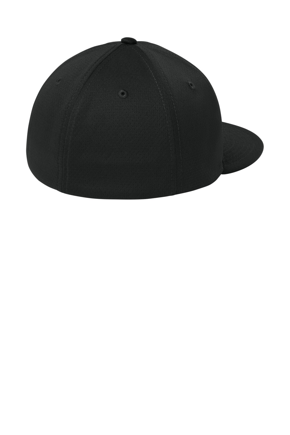 Sport-Tek Impact Mesh Stretch-Tek Cap - Black - flat back