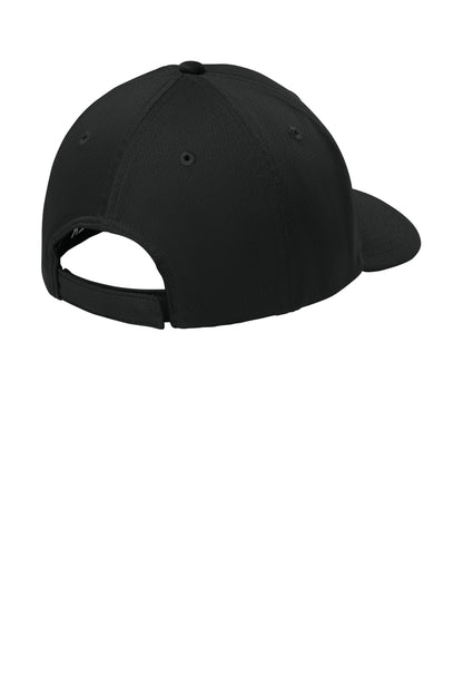 Sport-Tek Impact Mesh Stretch-Tek Adjustable Cap - Black - flat back