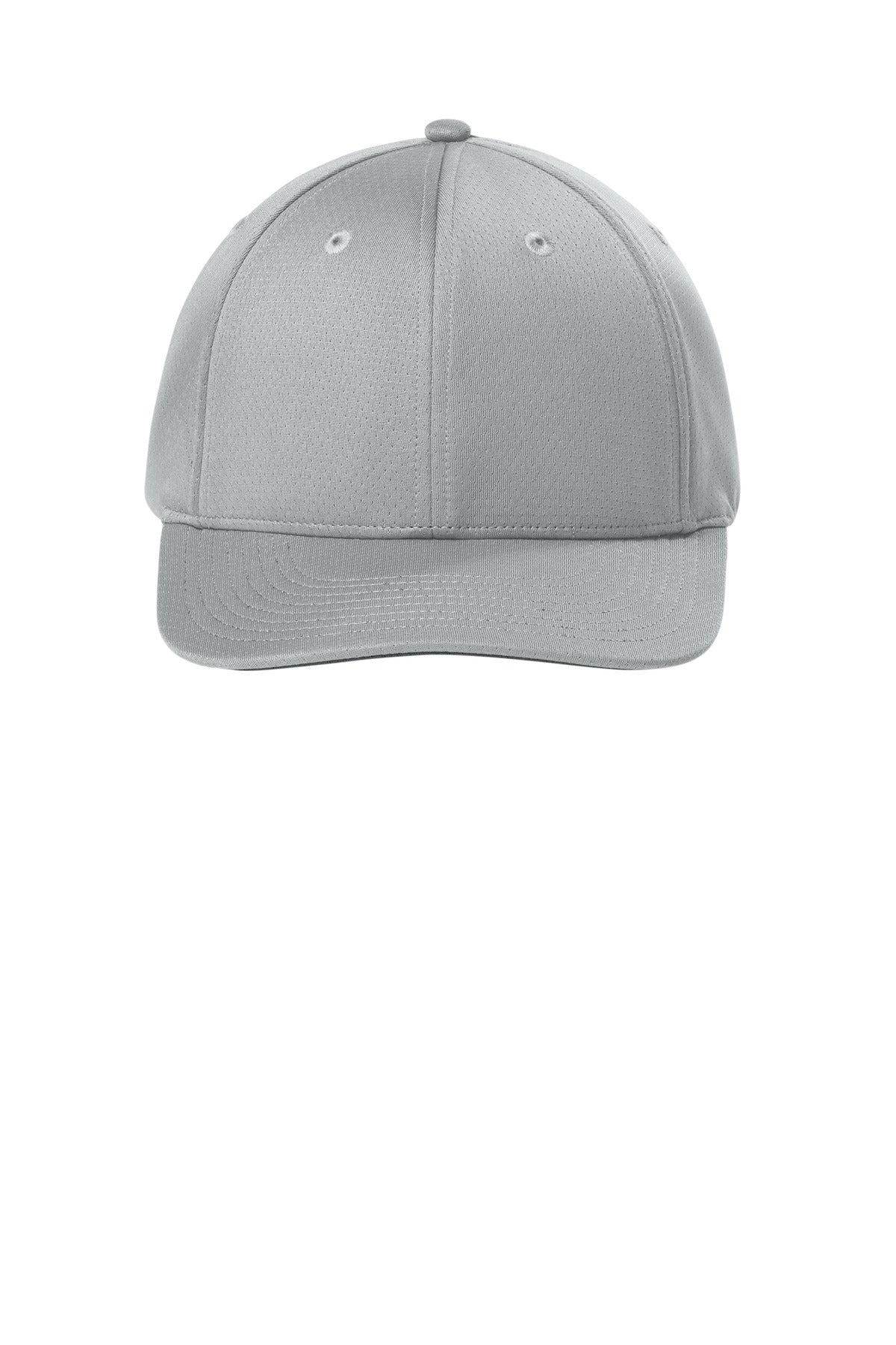 Sport-Tek Impact Mesh Stretch-Tek Adjustable Cap - Silver - flat front