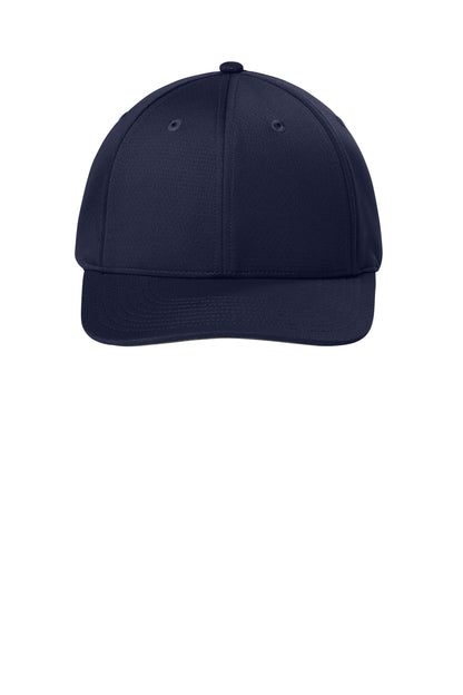 Sport-Tek Impact Mesh Stretch-Tek Adjustable Cap - True Navy - flat front