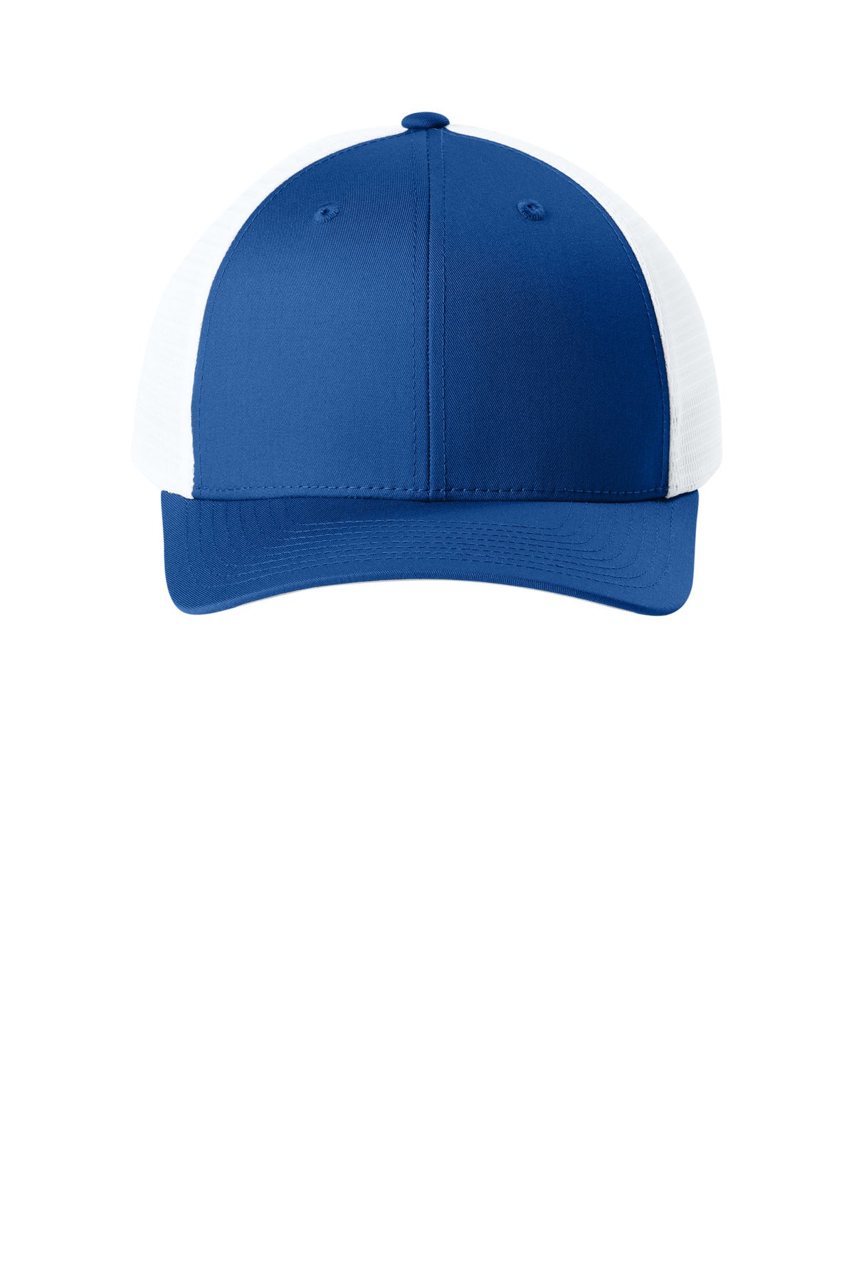 Sport-Tek Stretch-Tek Snapback Trucker Cap - True Royal/ White - flat front