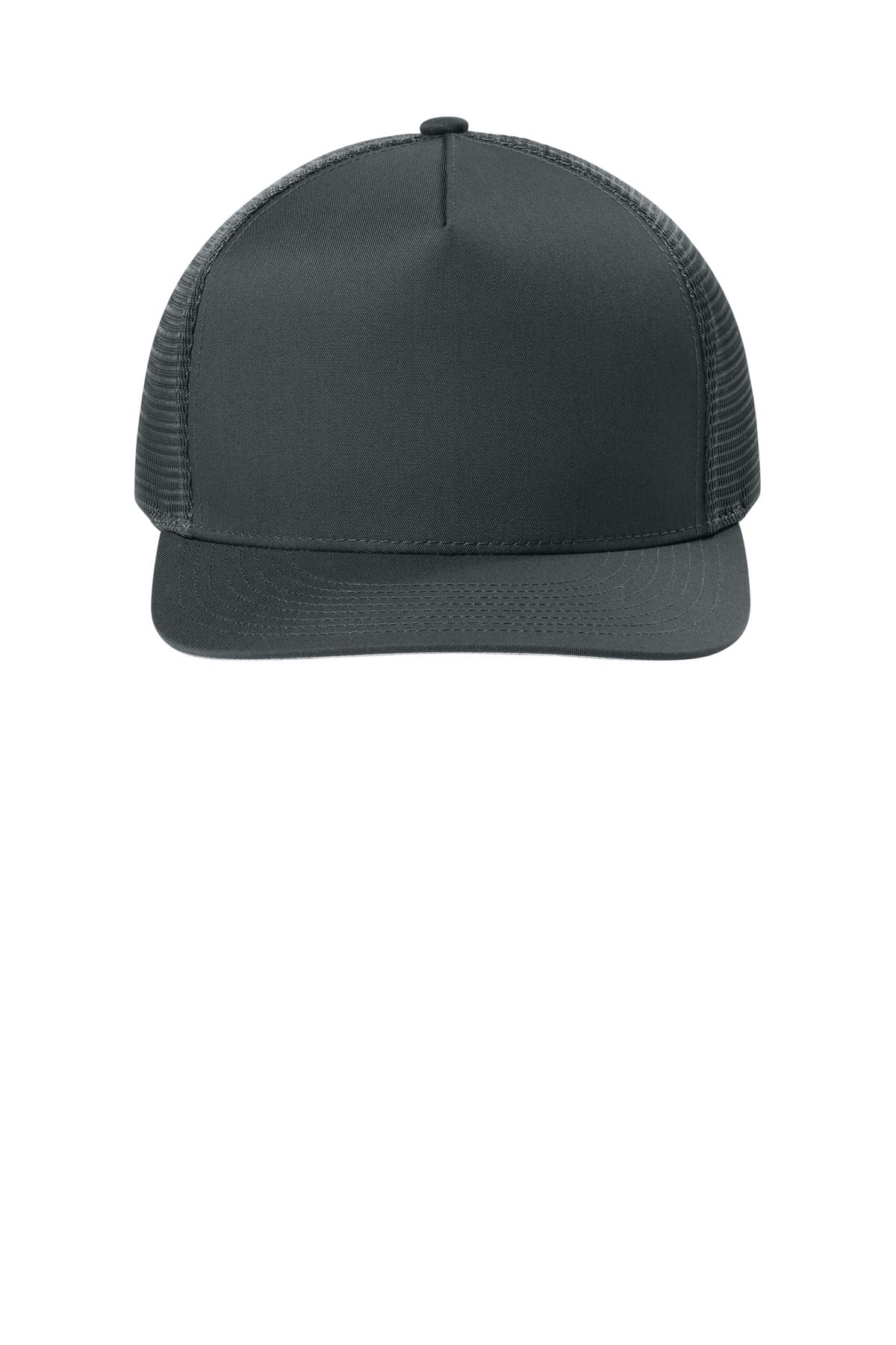 Sport-Tek Stretch-Tek 5-Panel Trucker Cap - Iron Grey/ Iron Grey - flat front