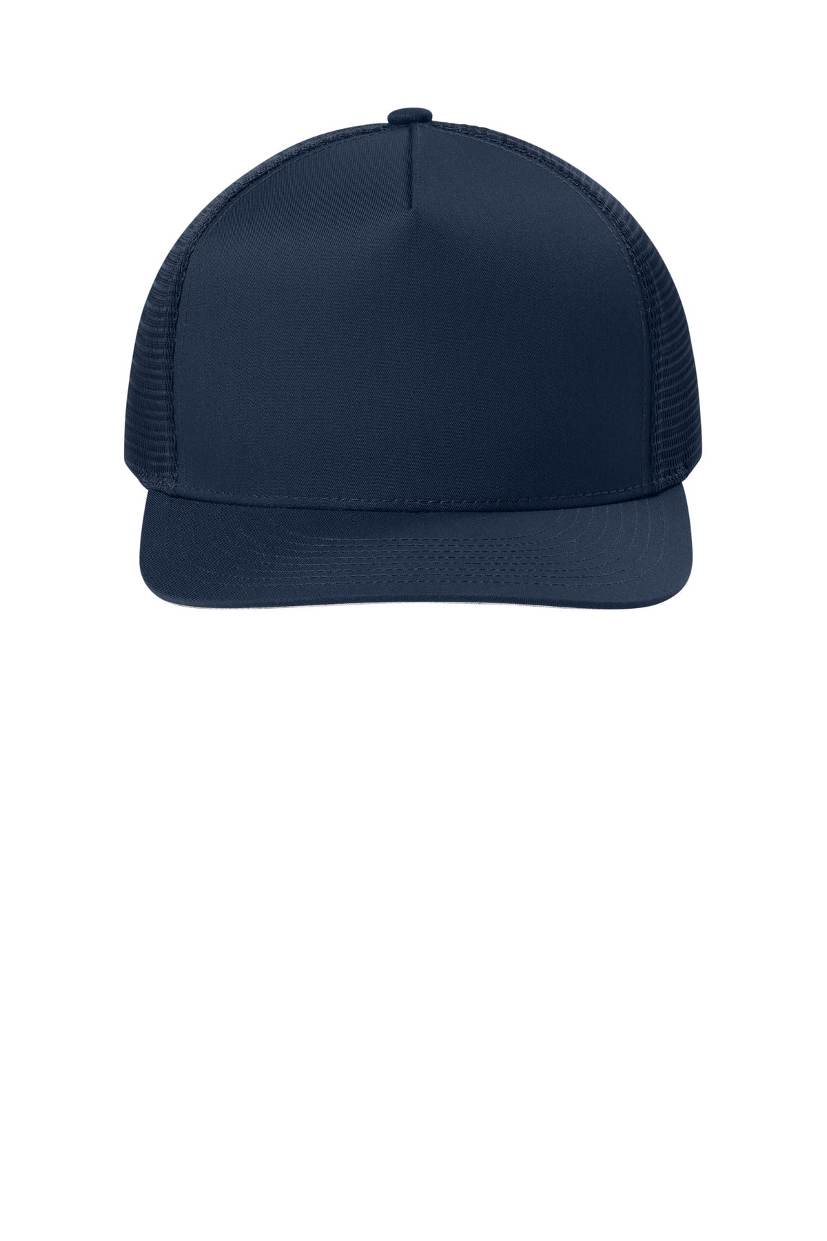 Sport-Tek Stretch-Tek 5-Panel Trucker Cap - True Navy/ True Navy - flat front