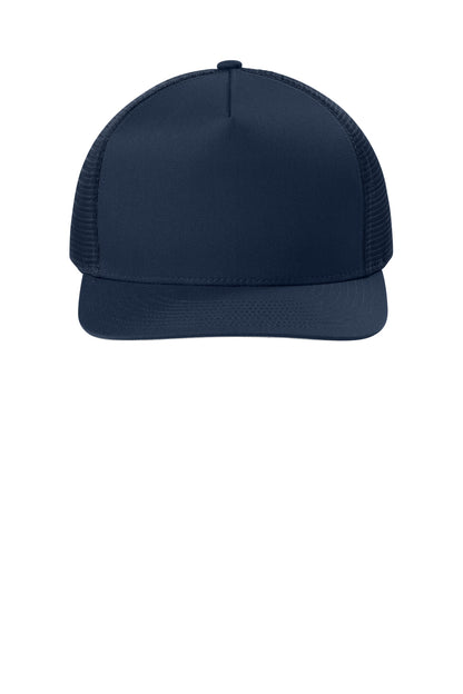 Sport-Tek Stretch-Tek 5-Panel Trucker Cap - True Navy/ True Navy - flat front