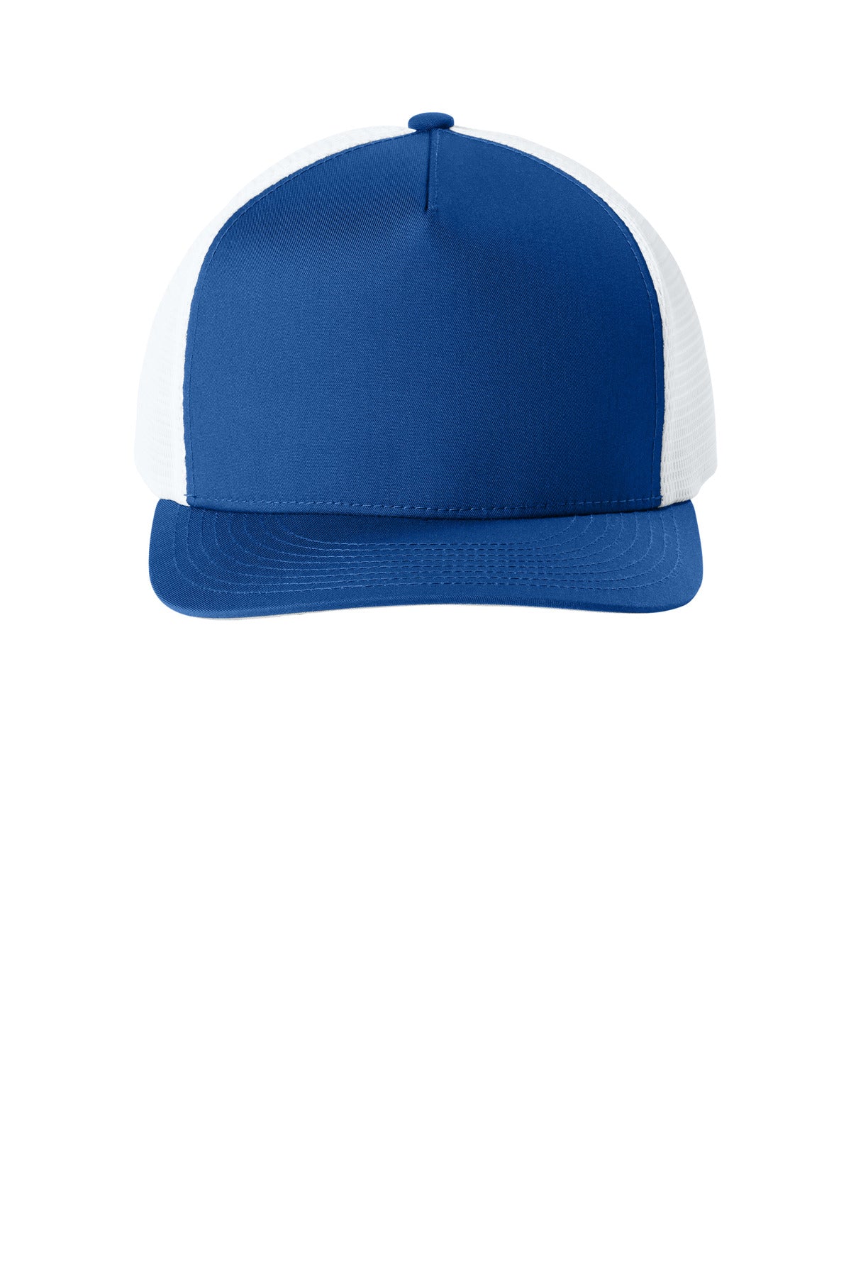 Sport-Tek Stretch-Tek 5-Panel Trucker Cap - True Royal/ White - flat front