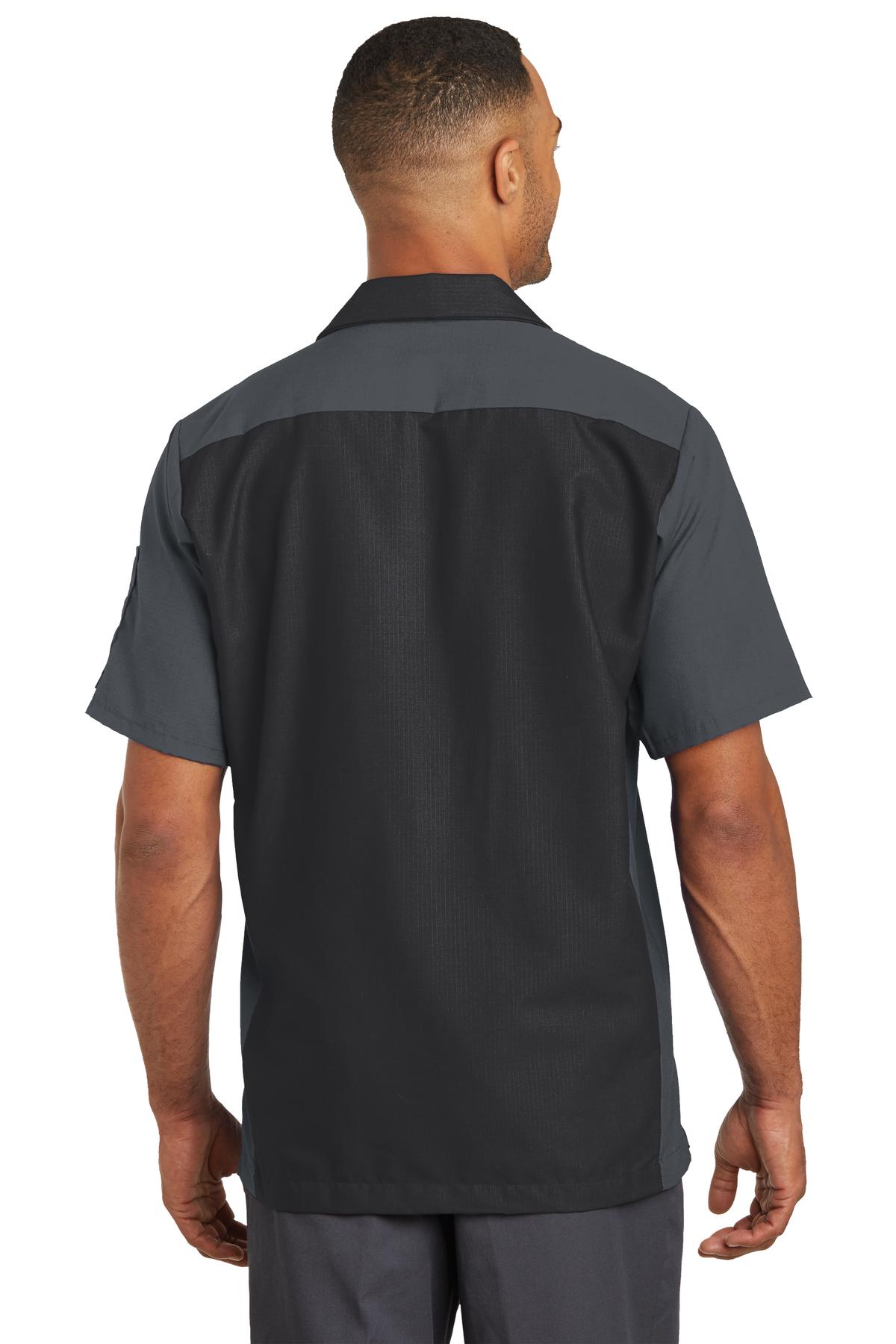 Red Kap Short Sleeve Ripstop Crew Shirt - Black/ Charcoal - back