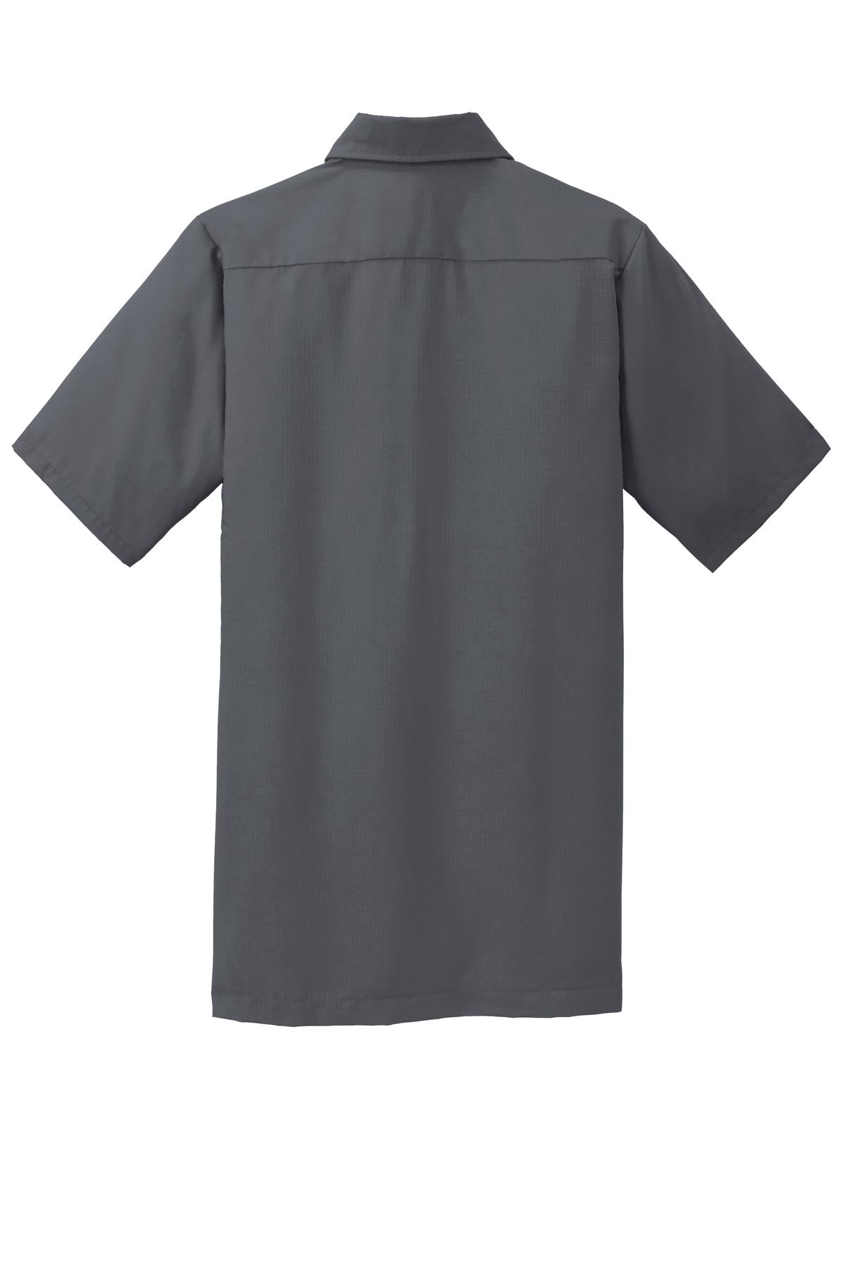 Red Kap Short Sleeve Solid Ripstop Shirt - Charcoal - flat back