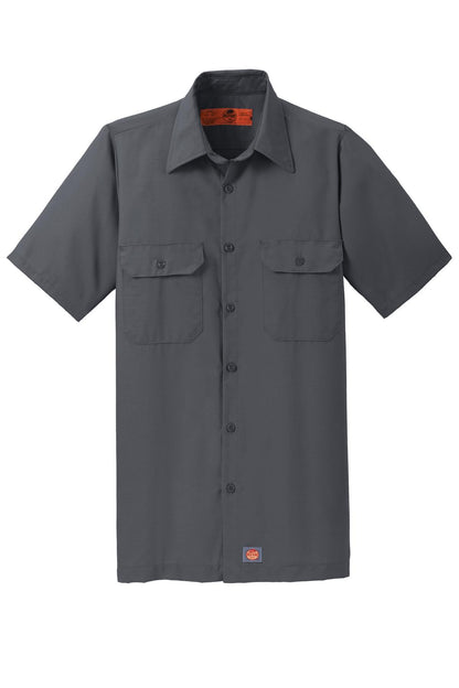 Red Kap Short Sleeve Solid Ripstop Shirt - Charcoal - flat front