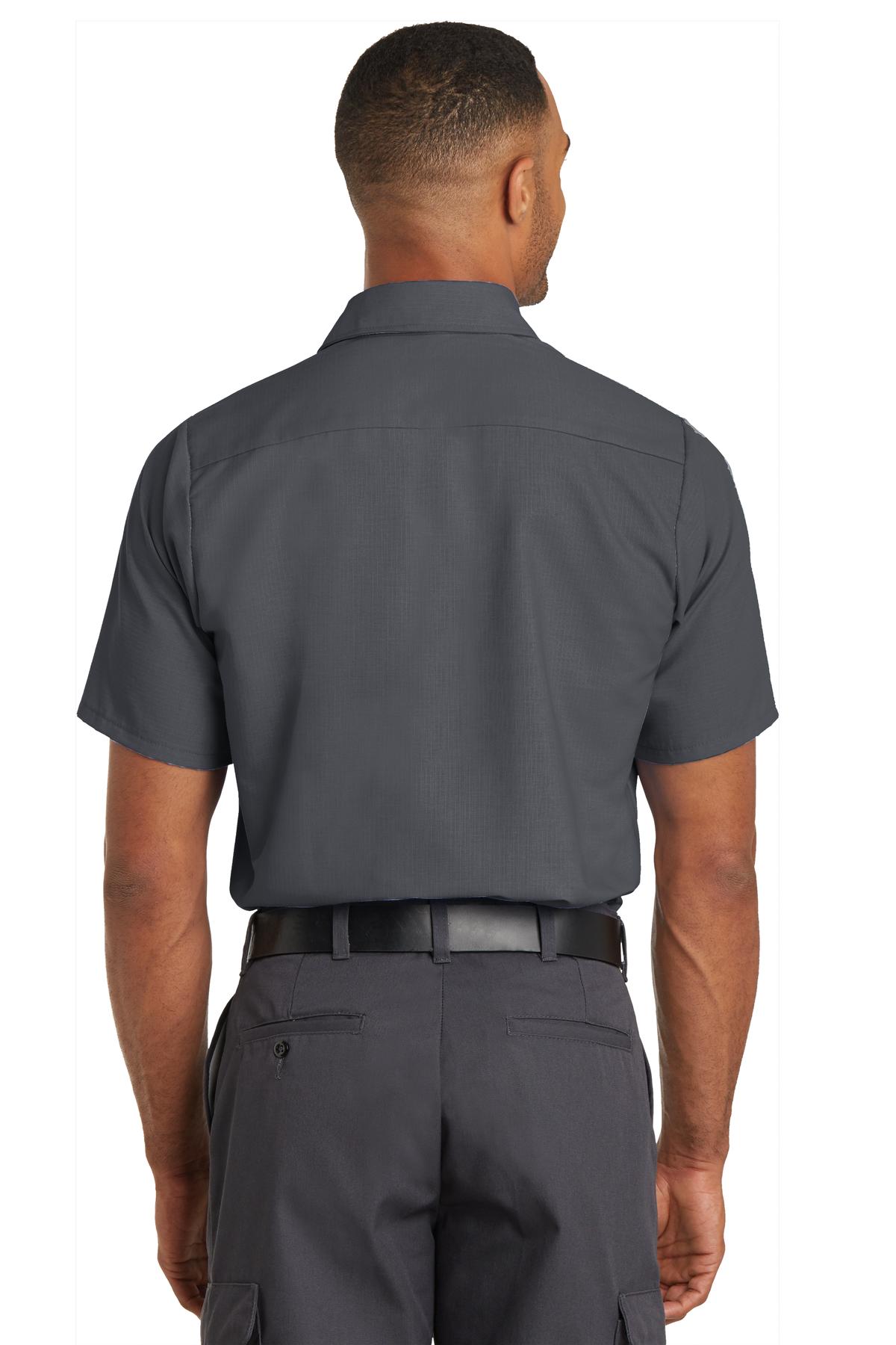 Red Kap Short Sleeve Solid Ripstop Shirt - Charcoal - back