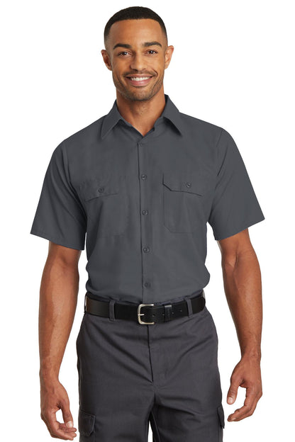 Red Kap Short Sleeve Solid Ripstop Shirt - Charcoal - front