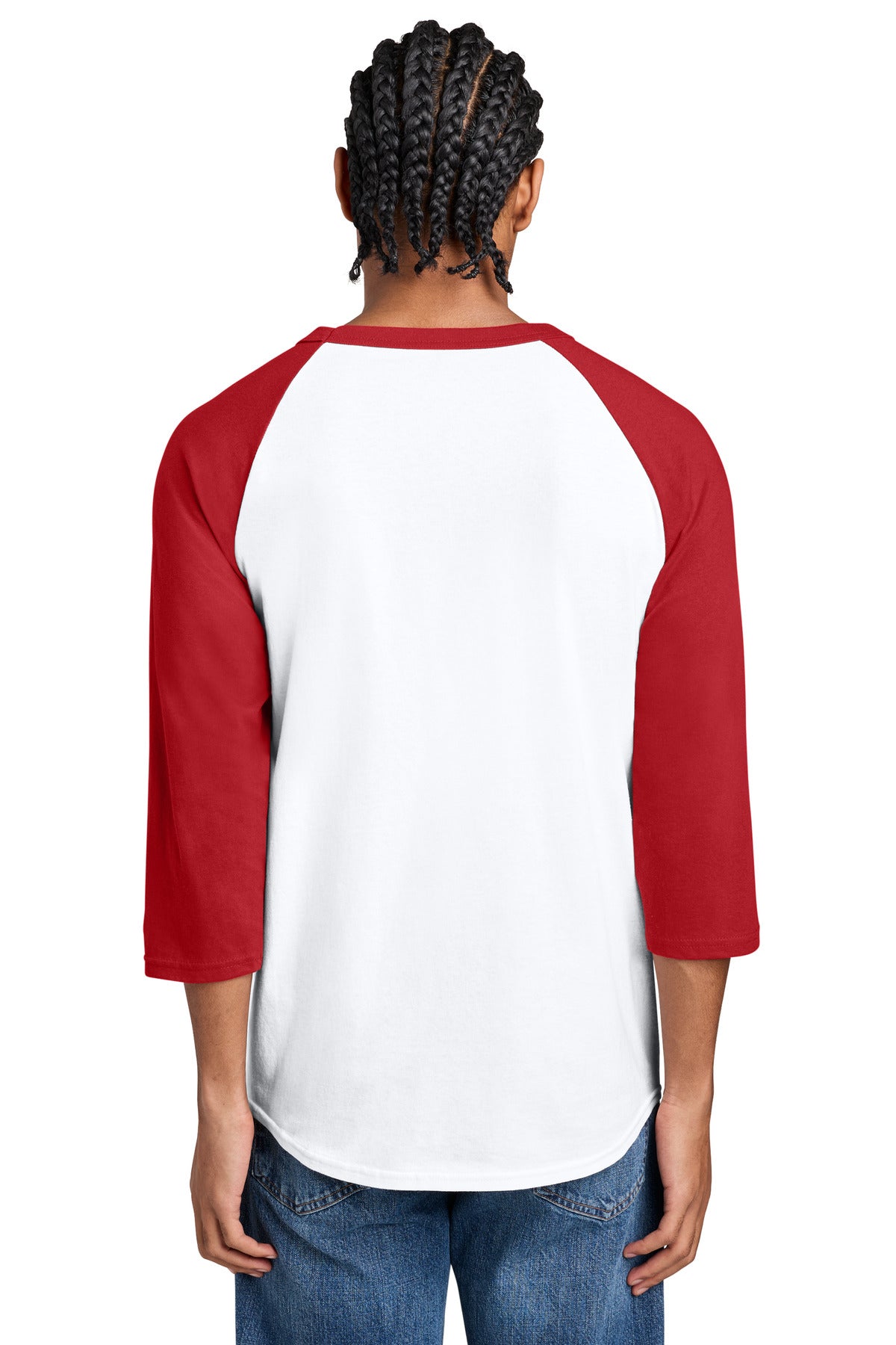 Champion Raglan Baseball Tee - White/ Scarlet - back