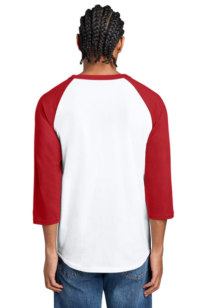 Champion Raglan Baseball Tee - White/ Scarlet - back