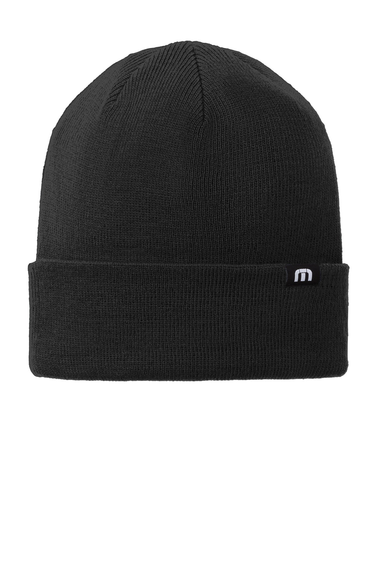 TravisMathew Solid Cuffed Beanie - Black - front