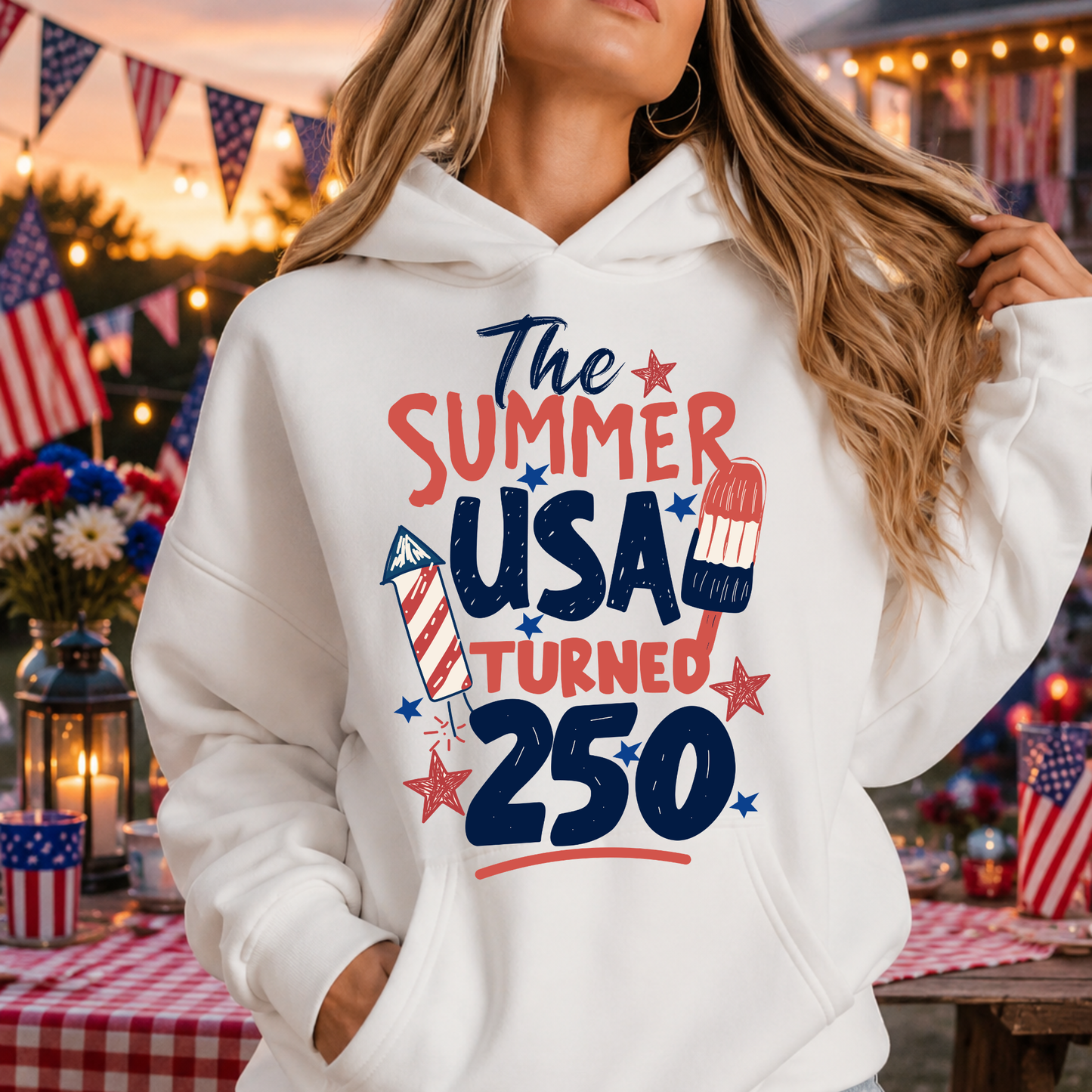 The Summer USA Turned 250 Shirt | Patriotic Fourth of July Graphic Tee | America 250 Celebration T-Shirt