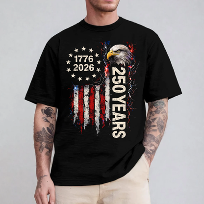250 Years of America 1776–2026 Patriotic Eagle T-Shirt | Fourth of July Independence Day Tee