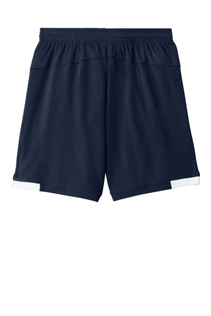 Sport-Tek Youth Club 5 Short - True Navy/ White - flat back