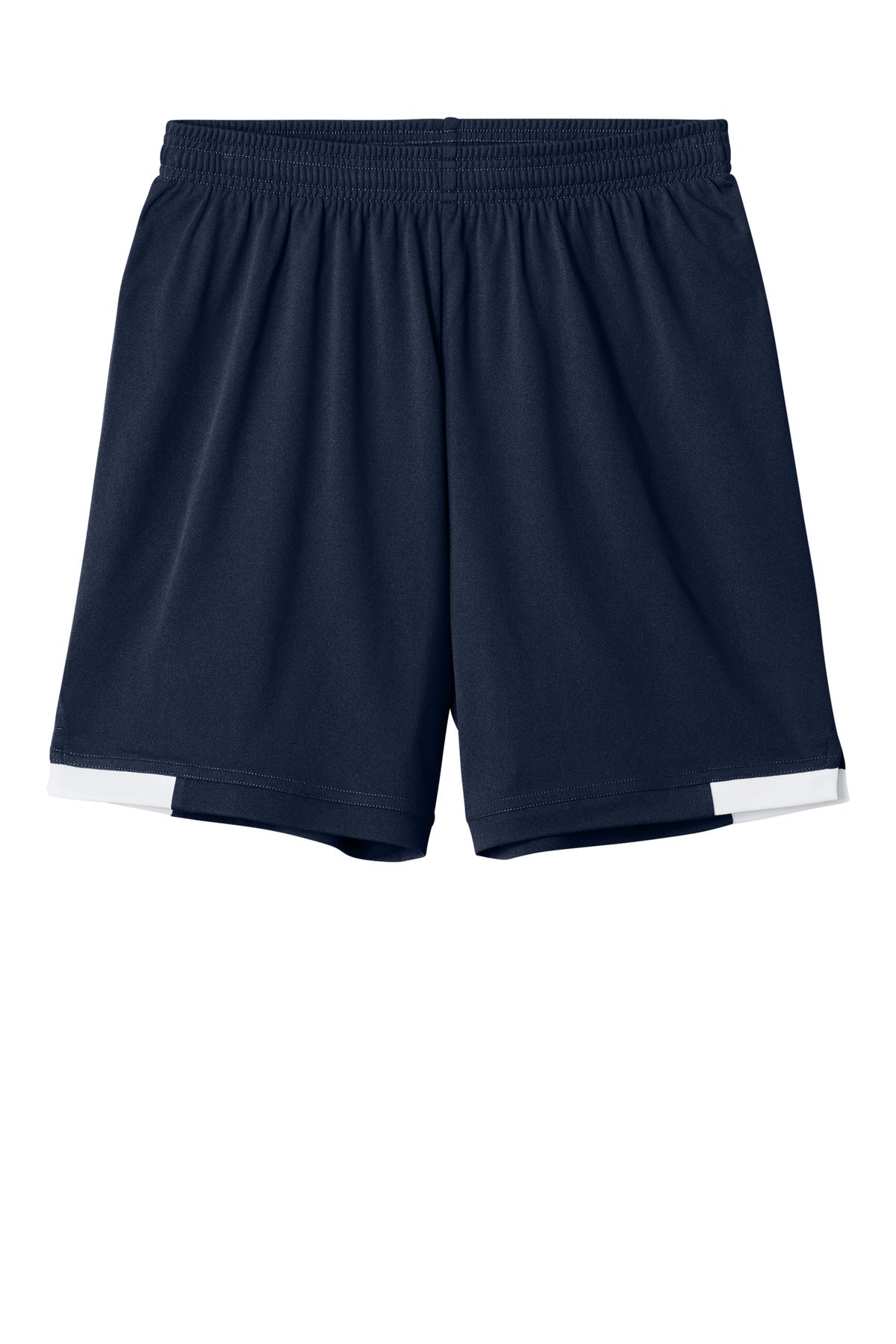 Sport-Tek Youth Club 5 Short - True Navy/ White - flat front