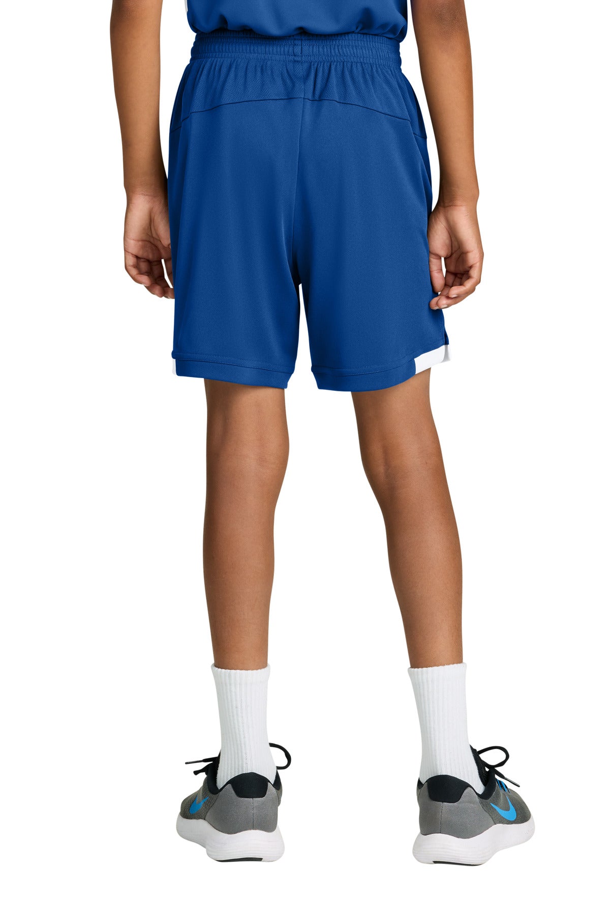 Sport-Tek Youth Club 5 Short - True Royal/ White - back