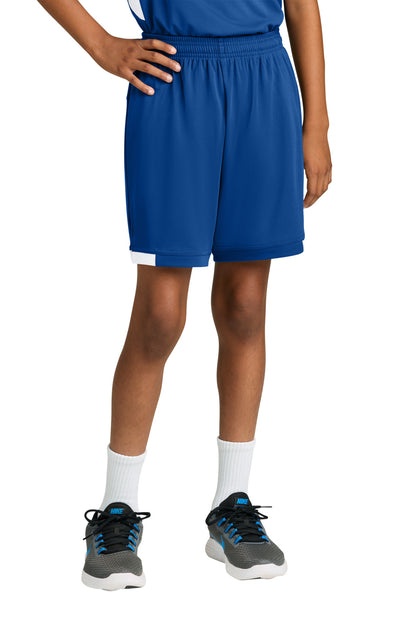 Sport-Tek Youth Club 5 Short - True Royal/ White - front