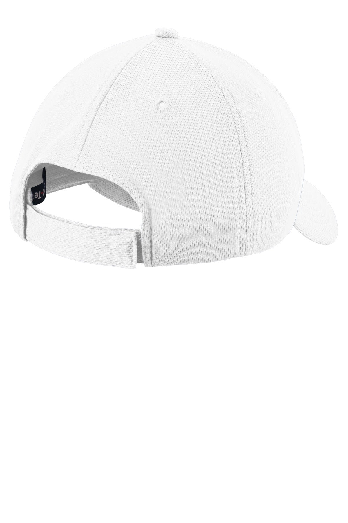 Sport-Tek Youth PosiCharge RacerMesh Cap - White - flat back