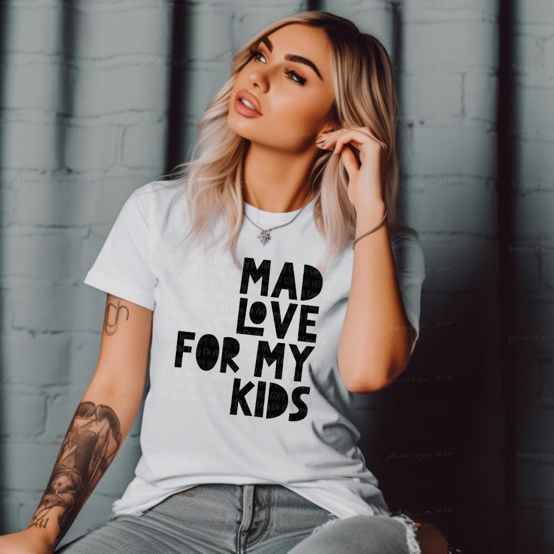 Mad Love Matching Sweatshirt, Hoodie, or T-shirt for Mom & Kids – Cute Family Set, 'Mad Love for My Kids' and 'Mad Love for My Mama