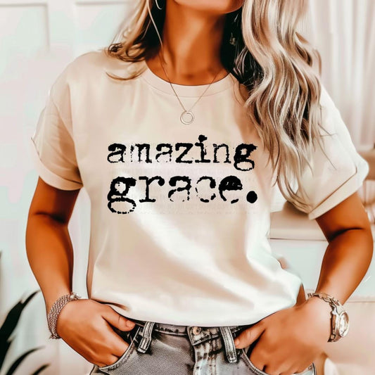 Amazing Grace T-Shirt | Christian Graphic Tee | Faith-Based Shirt | Jesus Shirt | Religious Shirt | Inspirational Quote Tee | Grace Shirt