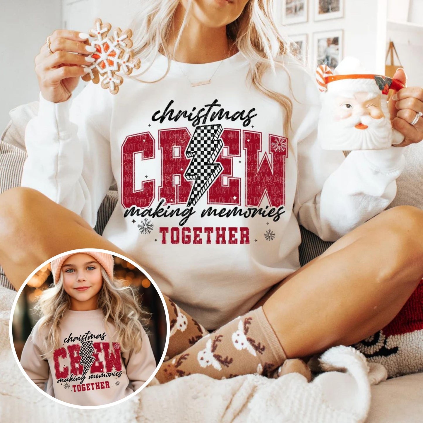 Kids Unisex Christmas Crew Shirt | Christmas Lights Design | Festive Holiday T-Shirt, Sweatshirt, or Hoodie for Kids