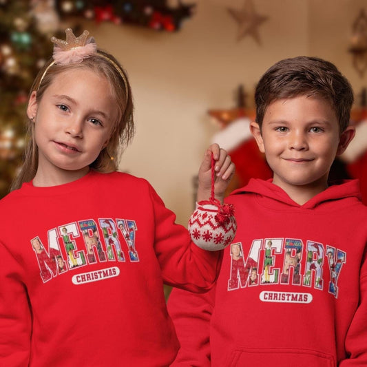 Kids Unisex 90s Christmas Movie Shirt – "Merry Christmas" Graphic Tee, Hoodie, or Sweatshirt with Elf, Home Alone, Grinch & More
