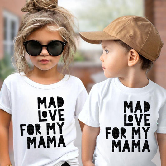 Kids Unisex Mad Love Matching Sweatshirt, Hoodie, or T-shirt for Mom & Kids – 'Mad Love for My Kids' and 'Mad Love for My Mama