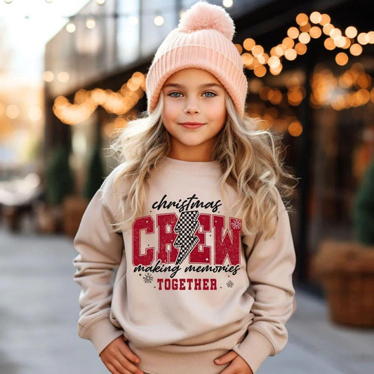 Kids Unisex Christmas Crew Shirt | Christmas Lights Design | Festive Holiday T-Shirt, Sweatshirt, or Hoodie for Kids