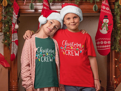 Kids Unisex Christmas Crew Shirt | Christmas Lights Design | Festive Holiday T-Shirt, Sweatshirt, or Hoodie for Kids