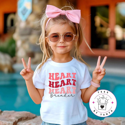 Heart Heart Heart Breaker Valentine’s Day T-Shirt for Kids