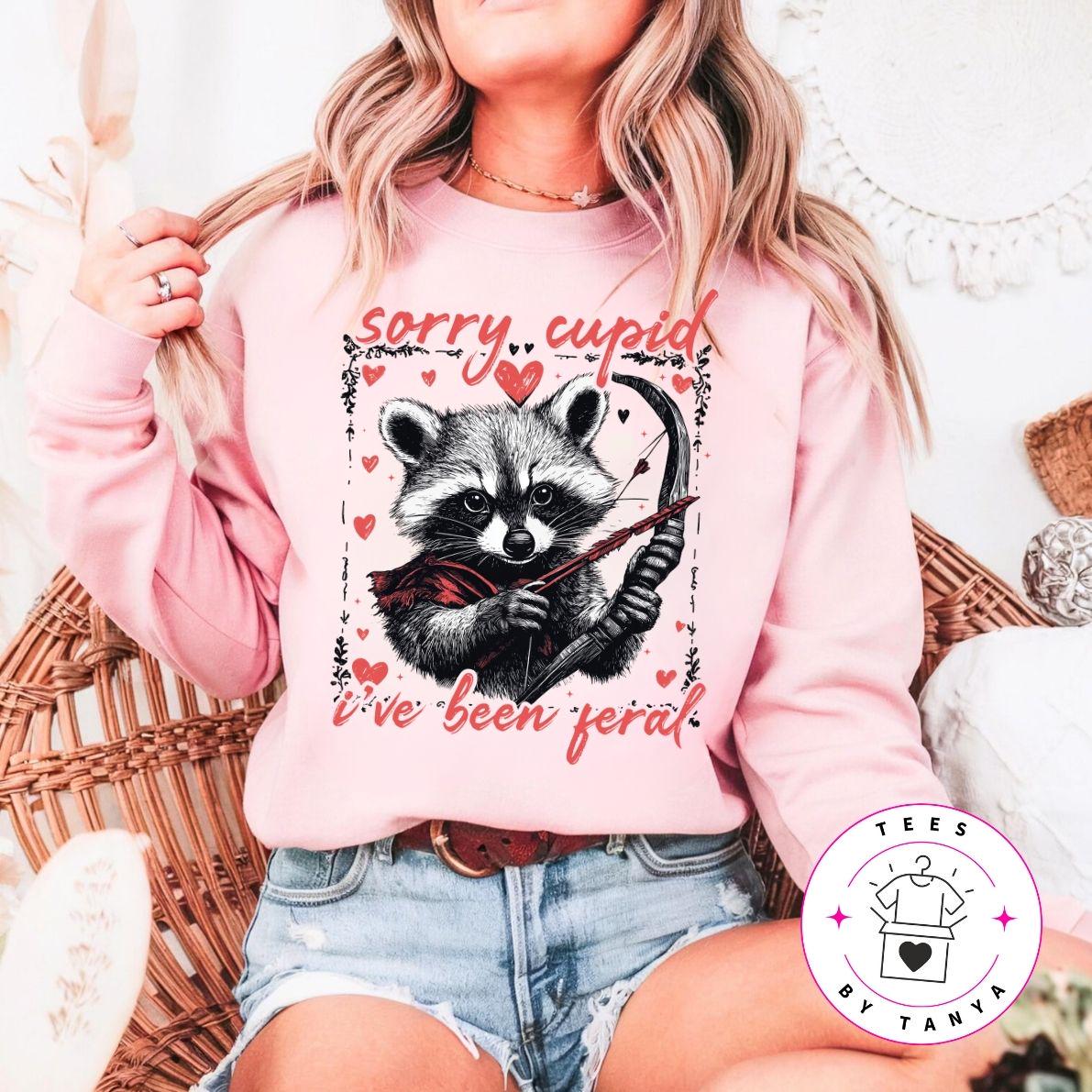 Feral Cupid Raccoon Valentine Shirt